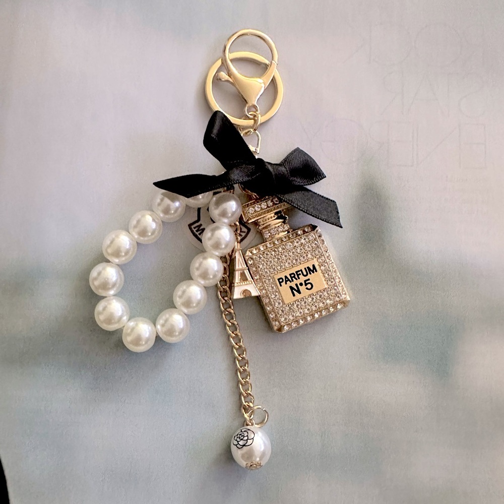 Luxury Rhinestone Perfume Keychain
